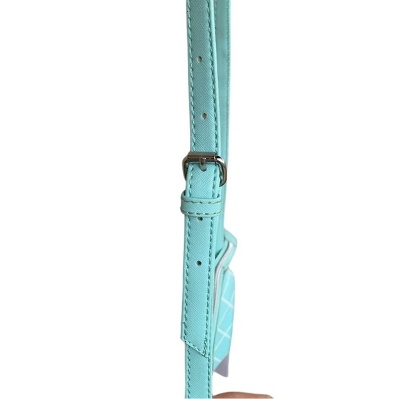 Kenneth Cole Window Pane Mini Crossbody Purse Robin White Girly Preppy Cute - Picture 5 of 12